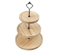NbgrvB Rotating 3 Tier Wooden Cake Stand for Dessert Table(C)