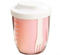 NbgrvB Salad to Go Box 650ml Double Layer Drainable Bowl with Fork - Fresh Food Storage Container - Purple(Pink)