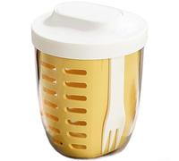 NbgrvB Salad to Go Box 650ml Double Layer Drainable Bowl with Fork - Fresh Food Storage Container - Purple(Yellow)