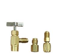 NbgrvB Self Sealing for R1234yf for Can Tap with 2 Adapters 1/2 for ACME | 3PC for R1234yf Self Sealing for Can Tap Kit 1/2 for ACME to 1/4 SAE Male AC Service AC Climate Control Button