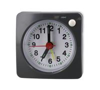 NbgrvB Silent Mini Alarm Clock with Night Light and Snooze Portable Square Quartz Travel Clock for Kids Students Bedroom Desk Non Ticking gray