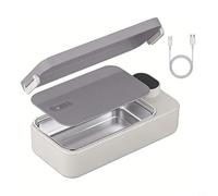 NbgrvB Smart Insulated Stainless Steel Lunch Box with Heating Function, 7200mAh Electric Food Warmer 304 Stainless Steel Leak-Proof Portable Meal Container for Office School Travel Camping(B)