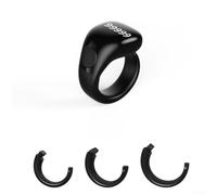 NbgrvB Smart Tasbih Ring for Zikr Prayer Counter with App - Waterproof Digital Finger Counter 99999 Counts Magnetic Charge Sizes 18-22mm(Black)