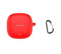 NbgrvB Soft Silicone Case for REDMI Buds 8 Lite with Keychain Protective Cover Hook Red