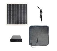 NbgrvB Solar Electric Blanket 10W 5V Photovoltaic Heated Pet Mat with 3 Temp Settings Fast Heating Non-Slip Chair Pad for Winter Camping