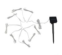 NbgrvB Solar Powered LED Umbrella Lights with 104 LEDs 8 IP67 Waterproof String Light for 8-Rib Garden Beach Sunshade Party Wedding Decoration(Warm white)