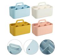 NbgrvB Stackable Desktop Storage Bins, Portable for Plastic Organizer Box with Adjustable Dividers Home Office School Essentials, Pink