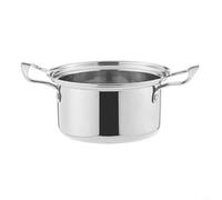 NbgrvB Stainless Steel Double-Flavor Hot Pot for Shabu Shabu Thickened 201 Non-Magnetic Right Angle Soup Pot with Extra Thick Handles Compact 17x13x8.5cm for Individual Use(1 Steel ear pot)