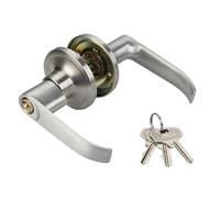NbgrvB Three-Rod Bathroom Door Lock Aluminium Alloy Lever Handle with Ball Latch Durable Security for Home Toilet Doors Easy Install 25-45 Silver