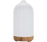 NbgrvB USB Powered Essential Oil Aroma Diffuser Humidifier with Colorful LED Lights Whisper-Quiet Below 36dB Sl olumn Style Ultra-Fine Mist Output Auto Shut-Off Safety(Light Wood Grain)