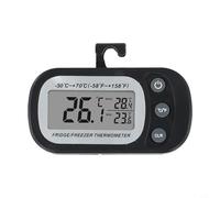 NbgrvB Waterproof Digital Fridge Thermometer with C/F Conversion, Large Display for Current, High and Low Temperatures, Reset Function, Portable Design with Hook(black)