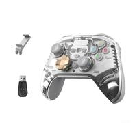 NbgrvB Wireless Game Controller With Hall Effect Joysticks For Switch For Ps4 Pc And Mobile Phones Ergonomic Gamepad With Phone Holder White Color Compact Design For Long Gaming For Sessions(White)
