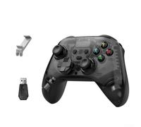 NbgrvB Wireless Game Controller With Hall Effect Joysticks For Switch For Ps4 Pc And Mobile Phones Ergonomic Gamepad With Phone Holder White Color Compact Design For Long Gaming For Sessions(Black)