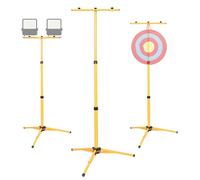 Nbguigdstr Archery Target Stand, Bow and Arrow Target Stand for Backyard & Shooting Range, Adjustable Foldable Metal Tripod Stand Hanging Traditional Straw & Foam Archery Targets and Work Light