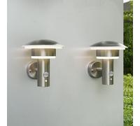 NBHANYUAN Lighting® 2PCS Outdoor LED Wall Light with Motion Sensor,4 Lighting Modes Outside Lights,SUS316 Stainless Steel Wall Lamp IP44 Waterproof 3000K Warm White for Porch,1000LM