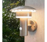 NBHANYUAN Lighting Outdoor Motion Sensor Lights,Outside PIR Sensor Light, SUS304 Stainless Steel Wall Light, Adjustable Time & Detection Range for Garden,Yard,Garage,Warm Light,9W