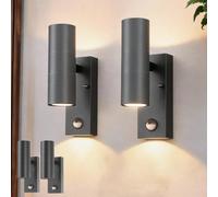 NBHANYUAN Lighting Outdoor Wall Light with Sensor,Up Down,Grey,2 Pack
