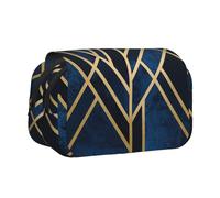 NBHDZENGW Abstract Geometric Striped Flip Top Double Layer Pencil Case-Large Capacity Premium Polyester Fabric,Full Print Design-Ideal for School,Travel