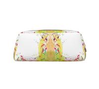 NBHDZENGW Abstract Music Themed Cute Leather Pencil Case with Smooth Zipper,Stylish Durable Pouch for School,Office,Travel-Lightweight Full Print Stationery Holder