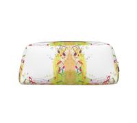 NBHDZENGW Abstract Music Themed Cute Leather Pencil Case with Smooth Zipper,Stylish Durable Pouch for School,Office,Travel-Lightweight Full Print Stationery Holder