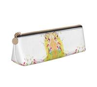 NBHDZENGW Abstract Music Themed Cute Triangle Leather Pencil Case with Smooth Zipper,Stylish Durable Pouch for School,Office,Travel-Lightweight Full Print Stationery Holder