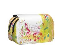 NBHDZENGW Abstract Music Themed Flip Top Double Layer Pencil Case-Large Capacity Premium Polyester Fabric,Full Print Design-Ideal for School,Travel