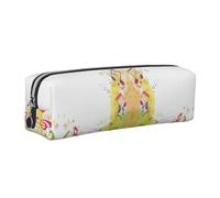 NBHDZENGW Abstract Music Themed Leather Pencil Case with Smooth Zipper,Stylish Durable Zippered Pouch for School,Office,Travel-Lightweight Full Print Stationery Holder