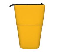 NBHDZENGW Amber Yellow Vertical Expandable Pencil Case with Print,Durable Oxford-Fabric,Adjustable Height (10.5cm to 18cm),3 Inner Slots for School Office Travel