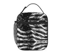NBHDZENGW American Flag Insulated Lunch Bag with Detachable Handle,Thermal Food Carrier with Front Side Pockets, Leakproof Lining,Ideal for Work School Office Travel