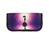 NBHDZENGW Anime Lovers Large Canvas Pencil Case Makeup Bag Organizer-Premium Zippered Pouch with Mesh Pocket,Color-Block Design (Black Trim)-School Trave Cosmetic Bag