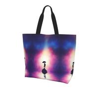 NBHDZENGW Anime Lovers Large Tote Bag For Women, Print Water-Resistant Polyester Shopper Bag With Single Shoulder Strap,Spacious Lightweight Everyday Tote