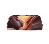NBHDZENGW Antelope Canyon Cute Leather Pencil Case with Smooth Zipper,Stylish Durable Pouch for School,Office,Travel-Lightweight Full Print Stationery Holder