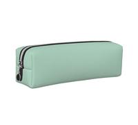 NBHDZENGW Bamboo Green Leather Pencil Case with Smooth Zipper,Stylish Durable Zippered Pouch for School,Office,Travel-Lightweight Full Print Stationery Holder