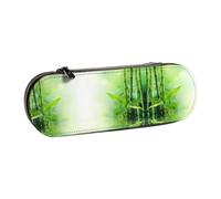 NBHDZENGW Bamboo Hard Shell Pencil Case,Premium Pu Leather Eco-Friendly Plastic Box with Velvet Interior Multi-Purpose Pencil Bag