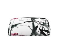 NBHDZENGW Bamboo Stems Cherry Cute Leather Pencil Case with Smooth Zipper,Stylish Durable Pouch for School,Office,Travel-Lightweight Full Print Stationery Holder