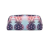 NBHDZENGW Beautiful Pineapple Cute Leather Pencil Case with Smooth Zipper,Stylish Durable Pouch for School,Office,Travel-Lightweight Full Print Stationery Holder