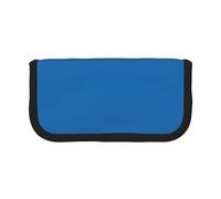 NBHDZENGW Berlin Blue Large Canvas Pencil Case Makeup Bag Organizer-Premium Zippered Pouch with Mesh Pocket,Color-Block Design (Black Trim)-School Trave Cosmetic Bag