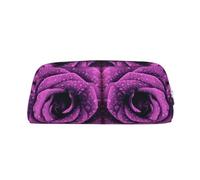 NBHDZENGW Bloom Rose Flower Cute Leather Pencil Case with Smooth Zipper,Stylish Durable Pouch for School,Office,Travel-Lightweight Full Print Stationery Holder