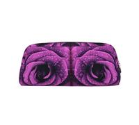 NBHDZENGW Bloom Rose Flower Cute Leather Pencil Case with Smooth Zipper,Stylish Durable Pouch for School,Office,Travel-Lightweight Full Print Stationery Holder