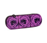 NBHDZENGW Bloom Rose Flower Hard Shell Pencil Case,Premium Pu Leather Eco-Friendly Plastic Box with Velvet Interior Multi-Purpose Pencil Bag