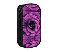 NBHDZENGW Bloom Rose Flower Large Capacity Double Layer Pencil Case,Custom Printed Durable Polyester Organizer for School, Office, Travel, Art Supplies Makeup