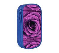 NBHDZENGW Bloom Rose Flower Large Capacity Double Layer Pencil Case,Custom Printed Durable Polyester Organizer for School, Office, Travel, Art Supplies Makeup
