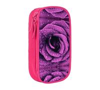 NBHDZENGW Bloom Rose Flower Large Capacity Double Layer Pencil Case,Custom Printed Durable Polyester Organizer for School, Office, Travel, Art Supplies Makeup