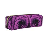 NBHDZENGW Bloom Rose Flower Leather Pencil Case with Smooth Zipper,Stylish Durable Zippered Pouch for School,Office,Travel-Lightweight Full Print Stationery Holder