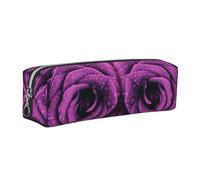 NBHDZENGW Bloom Rose Flower Leather Pencil Case with Smooth Zipper,Stylish Durable Zippered Pouch for School,Office,Travel-Lightweight Full Print Stationery Holder