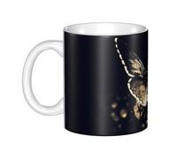 NBHDZENGW Butterfly Wings Handcrafted Eco-Friendly Ceramic Coffee Mug with Full Wrap Print,Thickened Non-Slip Base for Home,Office,Cafe Use