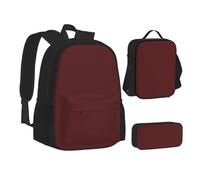 NBHDZENGW Chestnut Purple 3pcs Printed Backpack Set, 600d Oxford-Cloth Laptop Backpack with Insulated Lunch Bag Pencil Case,Adjustable Multifunctional School Travel Bag