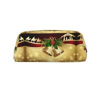 NBHDZENGW Christmas Camel in The Distance Cute Leather Pencil Case with Smooth Zipper,Stylish Durable Pouch for School,Office,Travel-Lightweight Full Print Stationery Holder