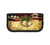 NBHDZENGW Christmas Camel in The Distance Large Canvas Pencil Case Makeup Bag Organizer-Premium Zippered Pouch with Mesh Pocket,Color-Block Design (Black Trim)-School Trave Cosmetic Bag