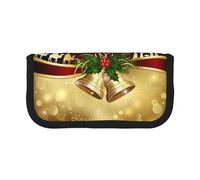 NBHDZENGW Christmas Camel in The Distance Large Capacity Canvas Pencil Case,Print Black Border Contrasting Color Pencil Pouch with Double Zipper,Portable Multifunctional Stationery Bag